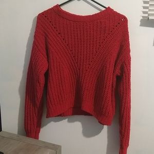 Red knit sweater